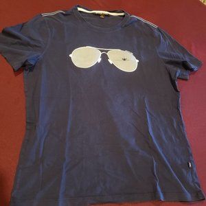 Men's MICHAEL KORS Aviator Sunglasses Navy T-Shirt Medium